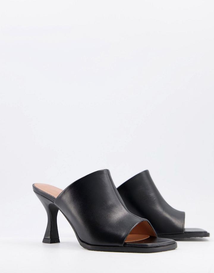 Whistles Square Toe Mules In Black