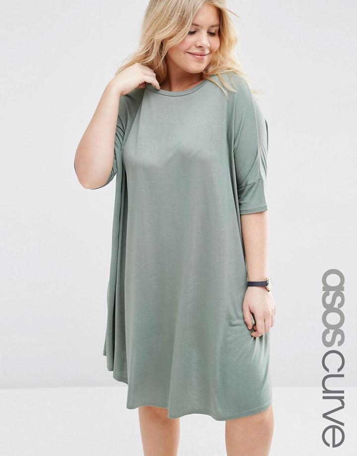 Asos Curve The T-shirt Dress - Khaki