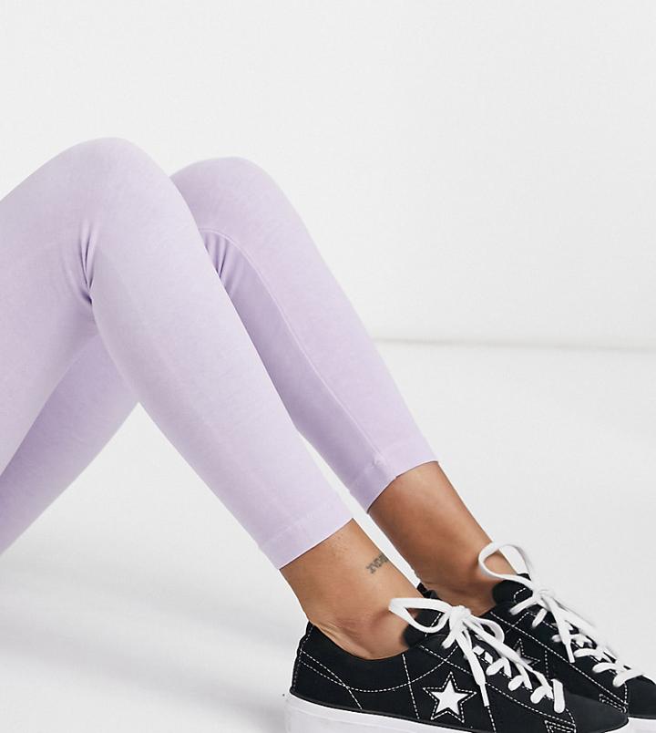 Topshop Petite Acid Wash Legging In Lilac-purple