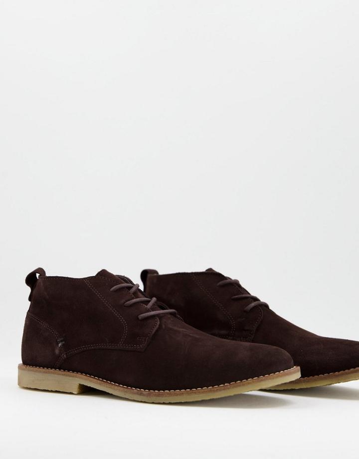 River Island Suede Chukka Boot In Brown