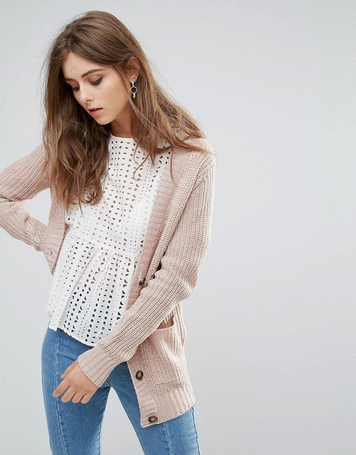 Brave Soul Rib Cardigan - Copper