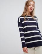 New Look Stripe Sweater - Navy