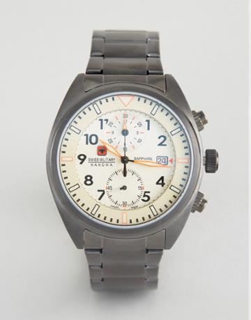 Swiss Military Airborne Watch In Gunmetal - Black