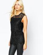Oasis All Over Premium Lace Tee - Black