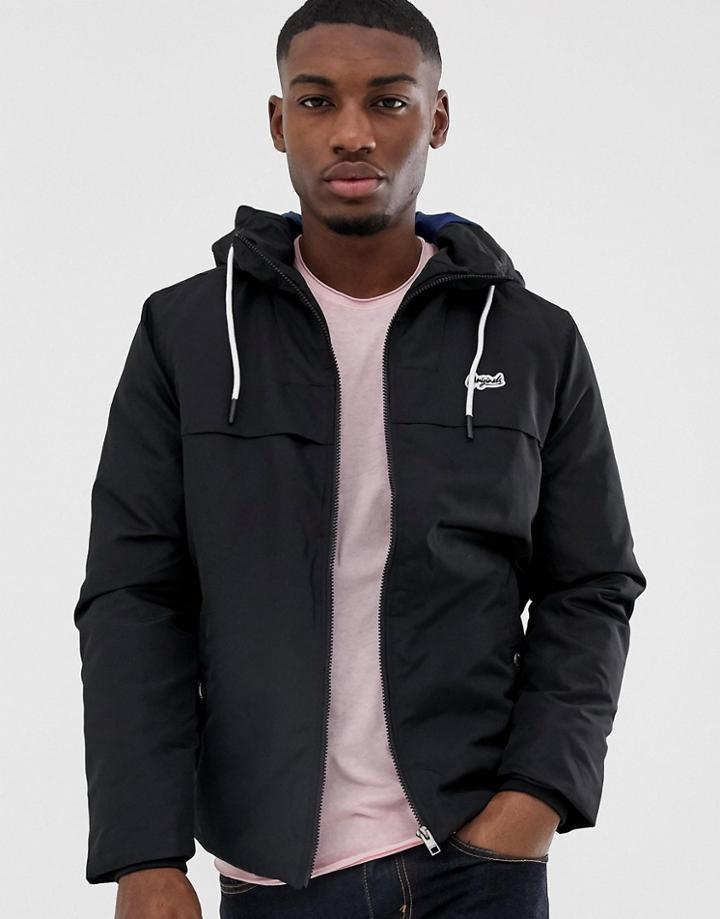 Jack & Jones Hooded Jacket In Black
