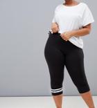 Only Play Plus Varsity Jersey Crop Leggings - Black