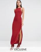 Club L Cross Back Maxi Dress - Syrah