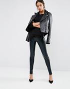 New Look High Shine High Waisted Leggings - Black
