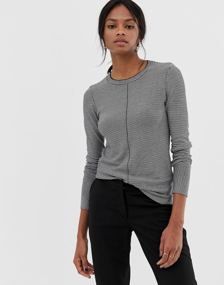 Warehouse Mini Stripe Sweater - Black