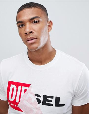 Diesel T-diego-qa Logo T-shirt White - White