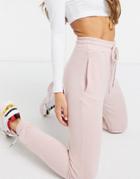 Asos Design Supersoft Slim Leg Sweatpants In Rose-pink