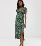 Asos Design Maternity Midi Tea Dress In Floral Print-multi
