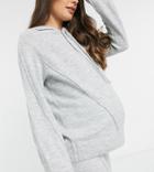 Asos Design Maternity Oversized Knitted Hoodie In Gray Heather - Part Of A Set-neutral