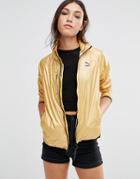 Puma Logo Metallic Track Jacket - Pale Gold