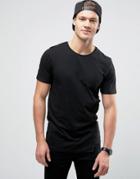 Jack & Jones Core T-shirt With Asymetrical Dropped Hem - Black