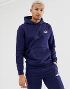 Puma Essentials Hoodie With Small Logo In Navy - Navy