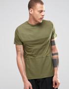 Dead Vintage Canvas Panel T-shirt - Green