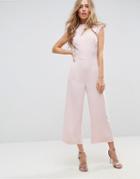 Asos Jumpsuit With High Neck And Wide Leg - Pink