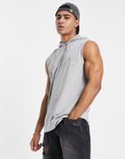 French Connection Sleeveless Hooded Tank Top In Light Gray