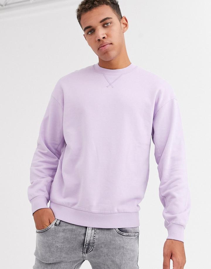 Jack & Jones Originals Oversize Fit Crew Neck Sweat In Lilac-purple