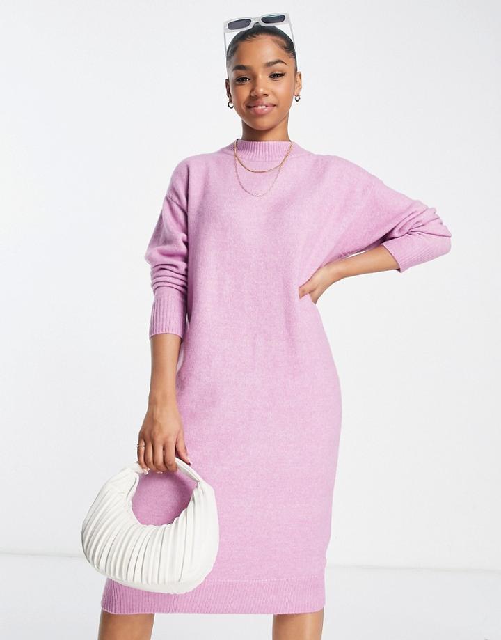 Monki Knitted Midi Dress In Purple