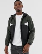 Brave Soul Lightweight Windbreak Zip Up Jacket-green