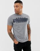 Armani Exchange Rubberised Logo T-shirt In Gray - Gray