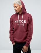 Nicce London Hoodie With Large Logo - Red