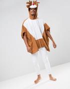 Asos Loungewear Holidays Reindeer Poncho - Multi