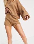 Asos Design Short In Textured Boucle Yarn In Camel - Part Of A Set-neutral