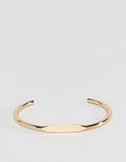 Asos Design Sleek Flat Front Cuff Bracelet-gold