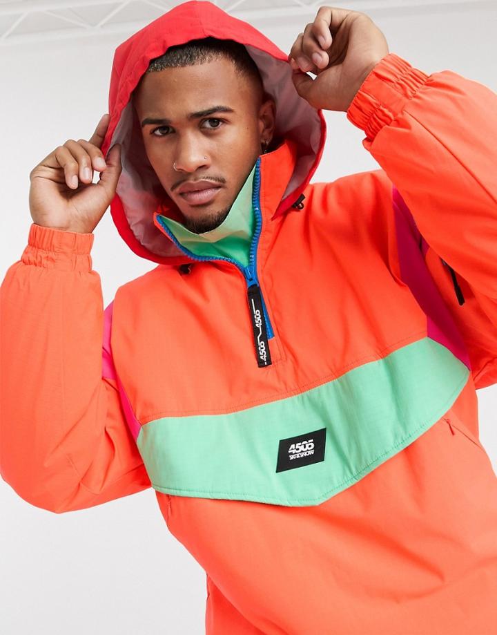 Asos 4505 Ski Jacket With Retro Color Block-multi