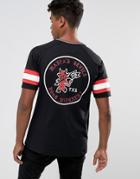 Asos Relaxed Raglan T-shirt With Mesh Sleeve & Devil Back Print - Black