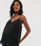 Asos Design Maternity Eco Swing Double Layer Cami With Wide Straps-black