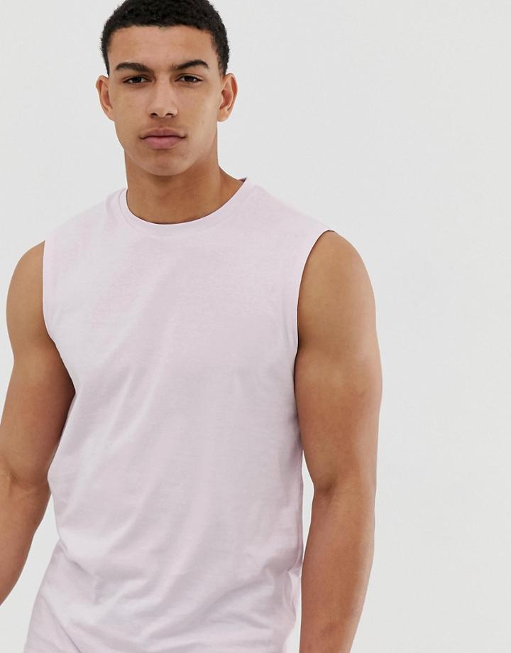 Asos Design Organic Tank Tank In Pink - Pink