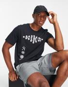 Nike Running Dri-fit Wild Run Logo T-shirt In Black
