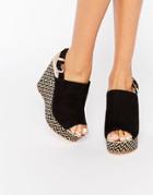 Faith Dream Black & Herringbone Wedge - Black