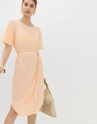 Selected Ivy Beach Tie Waist Midi Dress - Pink