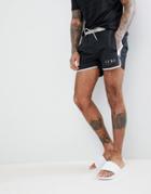 Luke Sport Chopper Harris Swim Shorts In Black/white - Black