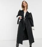 Reclaimed Vintage Inspired Leather-look Coat With Detachable Faux Fur Collar-pink