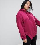 Asos Curve Hoodie In Oversized Fit In Ravage Detail - Red