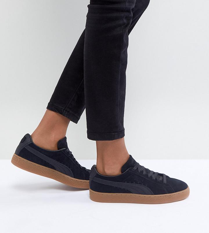 Puma Suede Classic Sneakers With Gum Sole In Black - Black