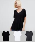 Asos Forever T-shirt 3 Pack - Multi
