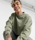 Reclaimed Vintage Inspired Overdye Sweatshirt In Khaki-green