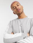 Le Breve Sweatshirt Set In Gray With White Stripe-grey