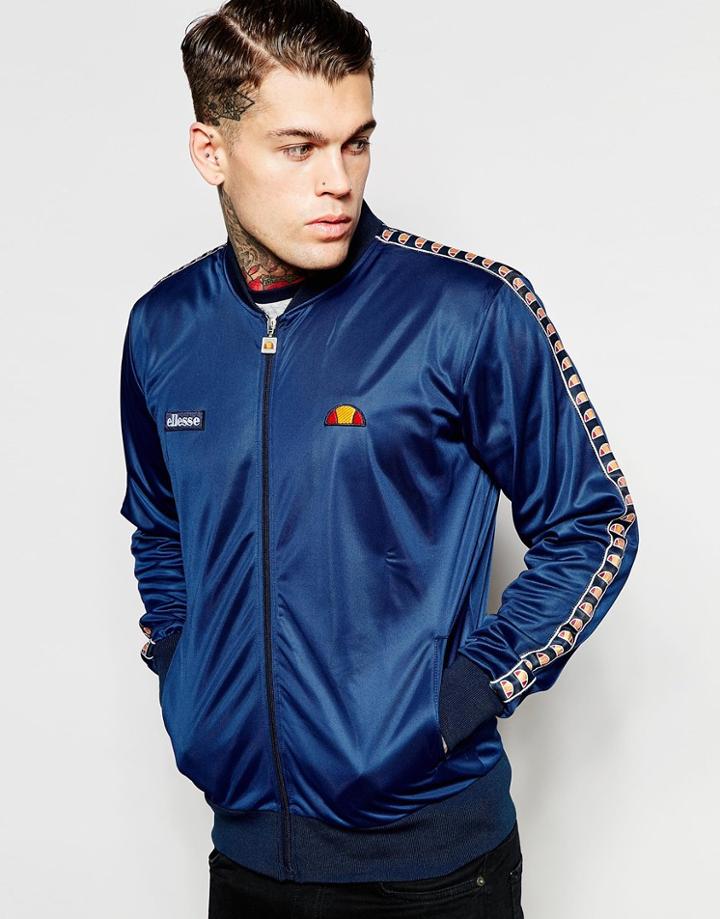 Ellesse Track Jacket With Logo Taping - Dress Blue
