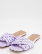 Asos Design Fiji Woven Mule Sandals In Lilac-purple