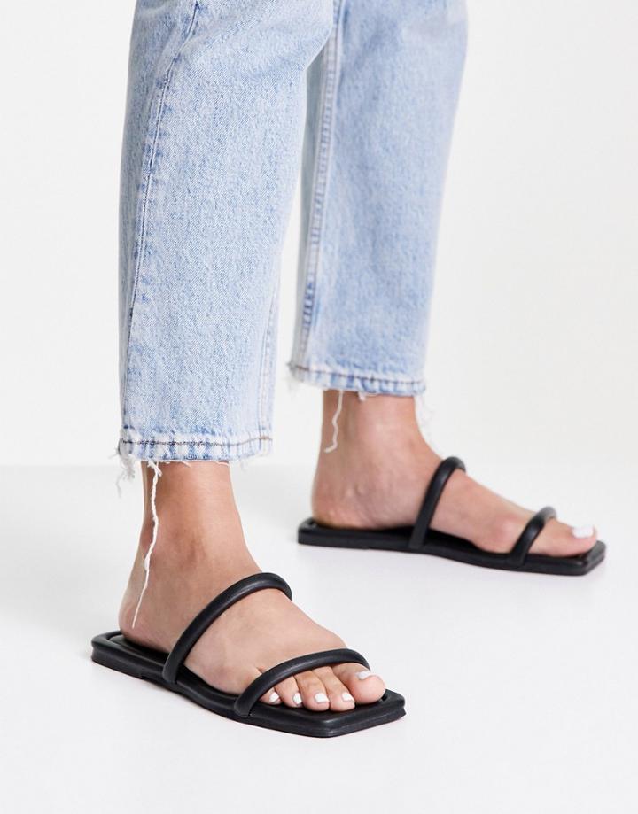 Topshop Polly Tubular Double Strap Sandal In Black
