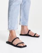 Topshop Polly Tubular Double Strap Sandal In Black