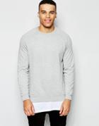Asos Sweatshirt In Gray Marl - Gray Marl